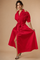 B1025 DRESS (RED, WHT)