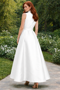 TL0002 SLEEVELESS MIKADO A-LINE BELTED DRESS