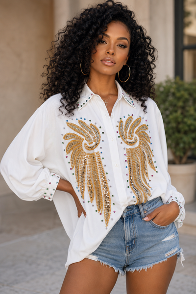 GF17816 STUDDED RHINESTONE WINGS OVERSIZED TOP