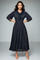 NY0029 RUFFLE NECK CRINKLED MIDI DRESS
