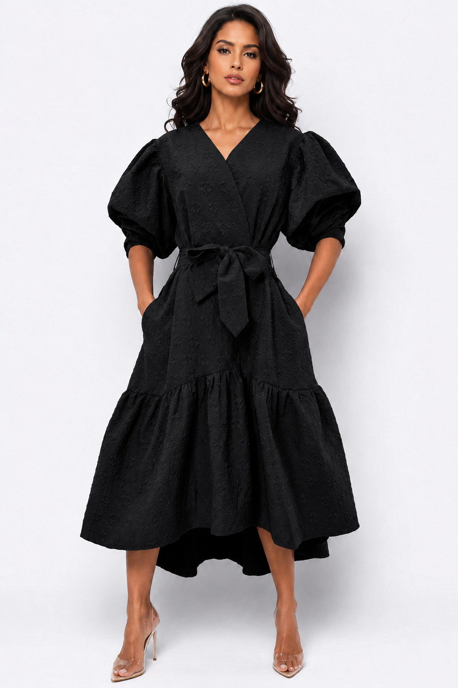 T2324 DRESS (RED, BLK, BLUE)