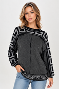 LS61005 SWEATER (COFFEE, GRAY, RUST)