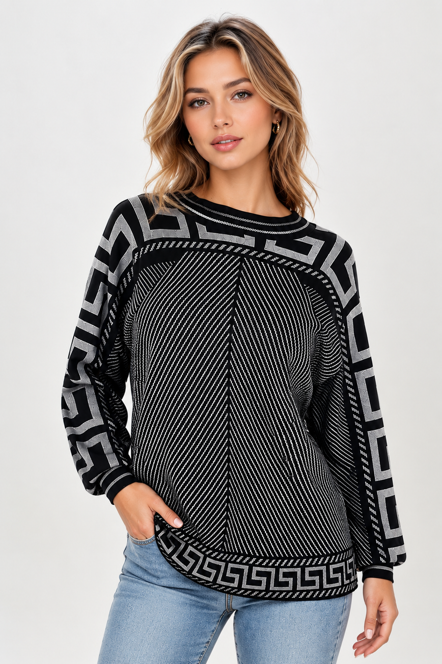 LS61005 SWEATER (COFFEE, GRAY, RUST)