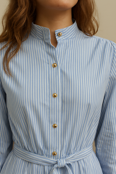 GF1480 CHARMING PINSTRIPE MINI DRESS