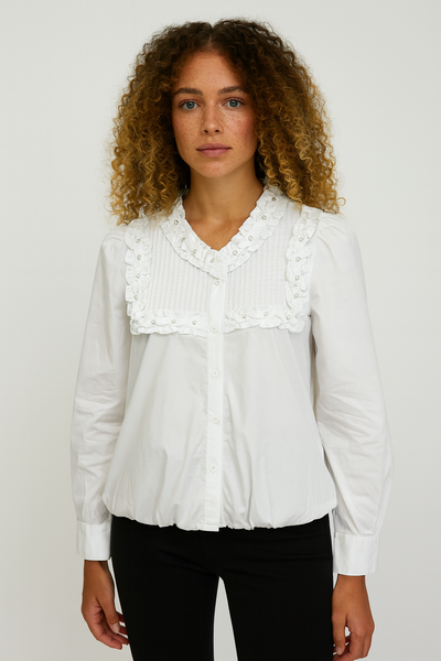 S215 STUDDED COTTON TOP (BLK, WHT)