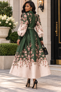 CH6772 ROSE GARDEN MIKADO MAXI DRESS