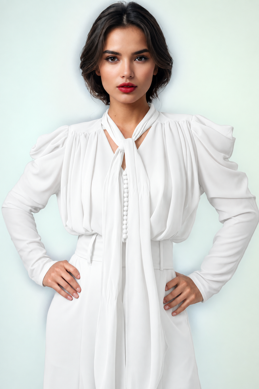 A94097 TIE NECK TOP