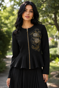 LS65028 SEQUIN FLORAL FOXY JACKET TOP