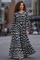 GF17968 CHECKERED FARESLEEVE MAXI DRESS