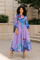 NY0069 BUTTERFLY PLEATED CRINKLE MAXI DRESS