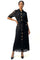 E73056 BUTTONS & LACE MAXI DRESS (BLK, BLUE)