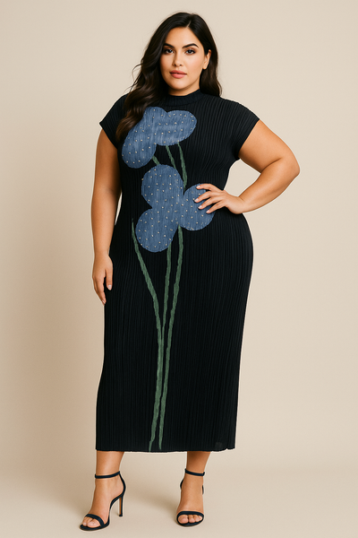 N2538 PEARL ACENT FLORAL DRESS