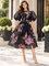 T2579A PUFF SLEEVE BROCADE DRESS
