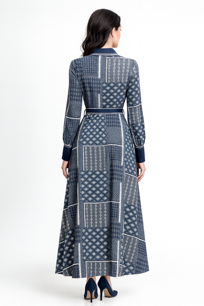 B1086 TRIBAL PRINT SHIRT DRESS