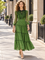 E1016 RUFFLED TIERED MAXI DRESS (BLK, GRN)