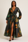 T2501 ELEGANT FLORAL COAT DRESS