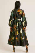 T2501 ELEGANT FLORAL COAT DRESS