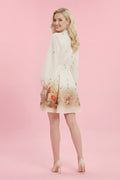 GF1317 FLORAL BUTTON-FRONT MINI DRESS