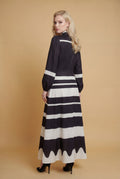 GF1582 CONTRAST STRIPE BUTTONDOWN MAXI DRESS