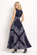 GF1608 SLEEVELESS BANDANA PRINT MAXI DRESS