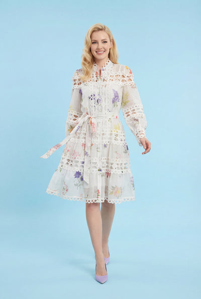 GF1636 BOHEMIAN LACE WINDOW MINI DRESS