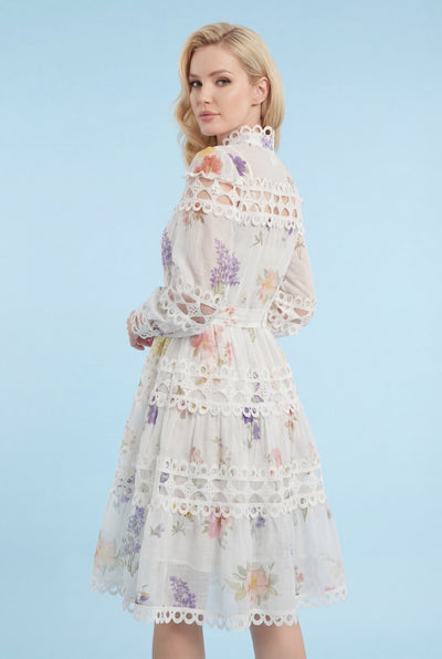 GF1636 BOHEMIAN LACE WINDOW MINI DRESS