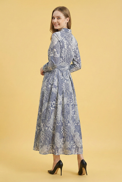 T25025 BOTANICAL PRINT SHIRT DRESS