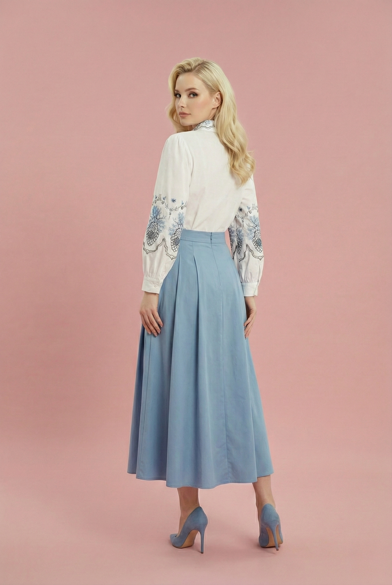 S3102 EMBROIDERED PUFF SLEEVE TOP – N by Nancy