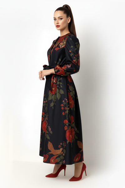 CH0116 MIDNIGHT GARDEN MAXI DRESSS