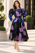 T25032 MUTTON SLEEVE DRESS