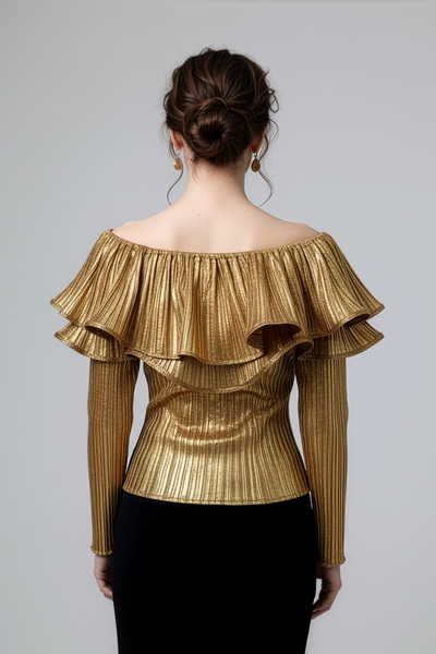 C3514 METALLIC OFF SHOLDER TOP