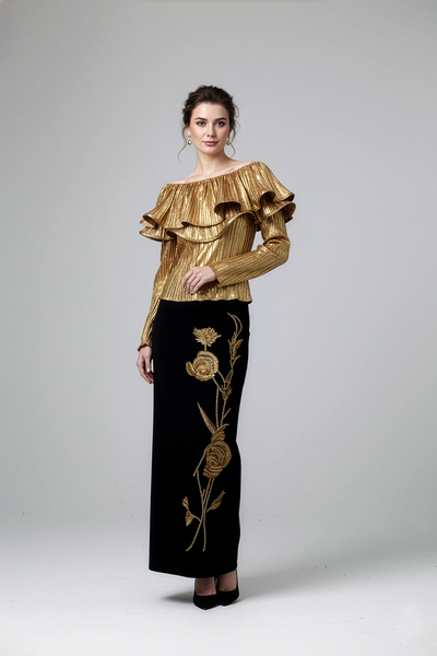 C3514 METALLIC OFF SHOLDER TOP