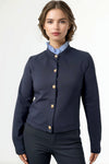 CH0088 RUFFLE NECK CARDIGAN SWEATER
