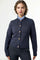 CH0088 RUFFLE NECK CARDIGAN SWEATER