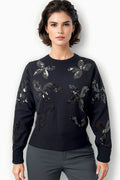 BL538 SEQUIN FLOWER SWEATER