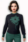 LS65041 FLOWER PRINT SWEATER