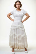 NY0026 RUFFLE NECK TOP (CORAL, BLK, WHT)