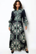 B1067/B1066 BELTED SHIRT DRESS (GRN, BRN)