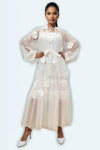 S3069 EMBROIDY FLOWER TIERED DRESS