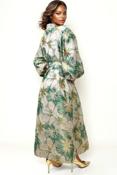 A95115 TEXTURED BUTTON-DOWN DRESS