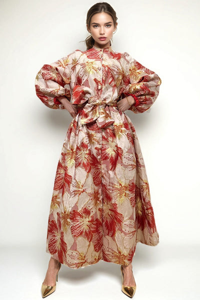 A94143 TEXTURED BUTTON-DOWN DRESS