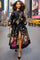 A95116 FLORAL PUFF SLEEVE DRESS
