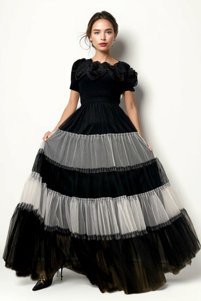 X7953 TIERED TULLE RUFFLE SKIRT