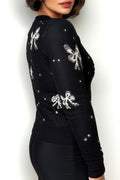 SK017 BOWTIE CARDIGAN SWEATER