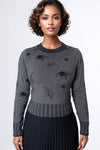 JS0028 FOLIAGE PRINT SWEATER (GRN, NAVY)