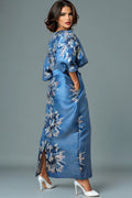 W3236B FLORAL PUFF SLEEVE DRESS