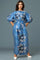 W3236B FLORAL PUFF SLEEVE DRESS