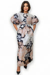 W3236A PUFF SLEEVE MAXI DRESS