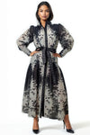 GF1151 STAND COLLAR BUTTON-DOWN DRESS