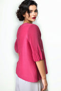 NY0025 PLEATED SLEEVE CRINKLED TOP